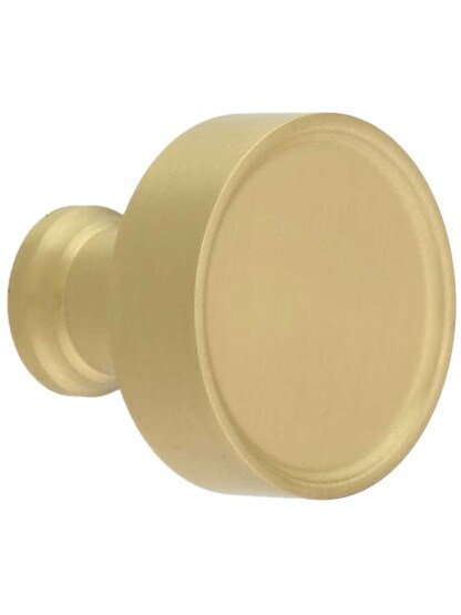 Hunter Cabinet Knob - 1 1/4 inch Diameter in Satin Brass.